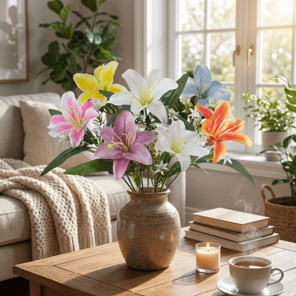 Plastic Simulated Flower Handmade Silk Fake Bouquets Centerpiece Fake Flowers  Wedding Decor