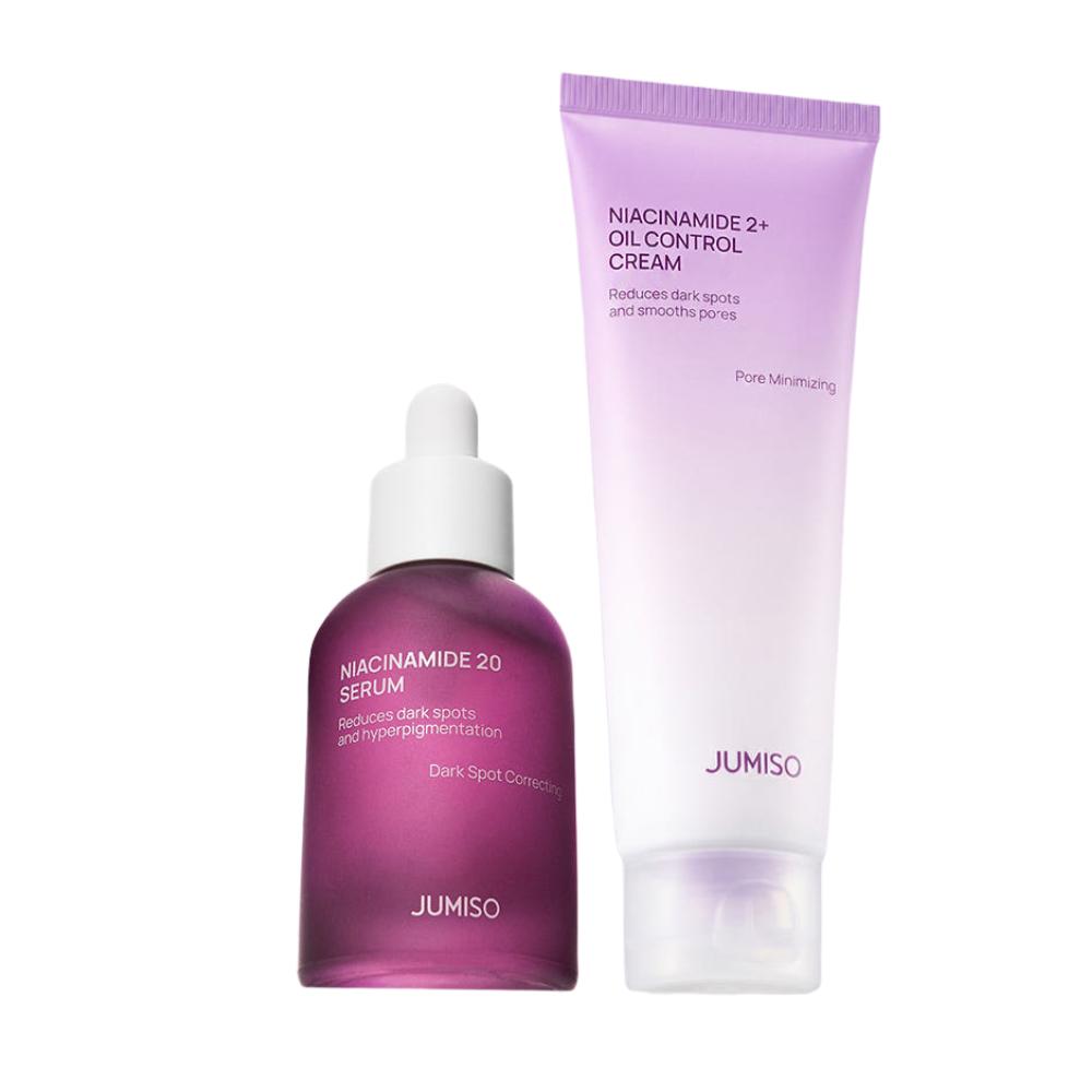 Jumiso Niacinamide 20% Serum 40ml and Oil Control Cream 80ml Set for Pore Care and Brightening