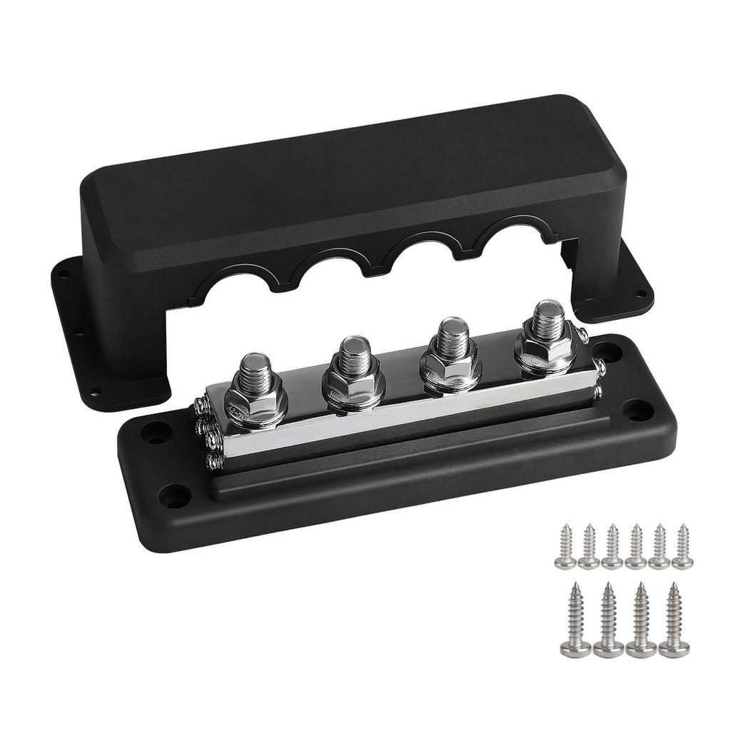 Heavy Duty 600A Bus Bar Power Distribution Block Busbar Box (3/8") Terminals Studs Module Design 48V