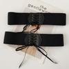 Fashionable Black Elastic Waist Belt For Women With Stylish Wide Ribbon Design