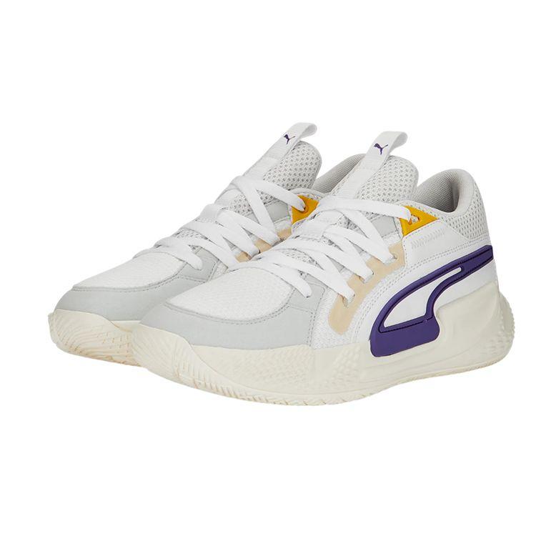 Puma Court Rider Chaos Slash Lakers Unisex White Purple Basketball Shoes 378052-05