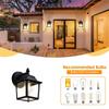Outdoor Wall Lantern, Exterior Waterproof Wall Sconce Light Fixtures, Black Front Door Wall Lighting With Clear Beveled