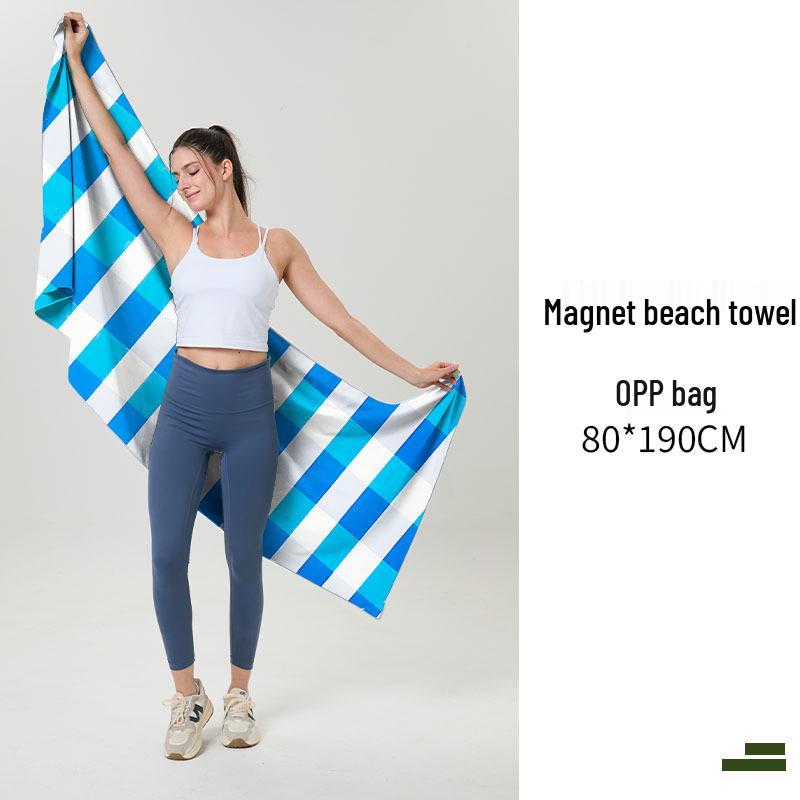 Magnetic Quick-Dry Microfiber Sports Beach Towel