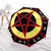 Pentagramm Symbol Aufkleber Mystisch Wicca Heidnisch Okkult Magie Dekorativ Wasserdicht Tragbar 3-fach Kompakter Regenschirm für Mich