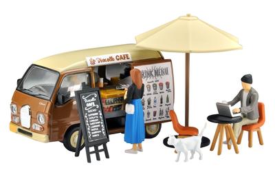 TOMYTEC DioColle 64 07a Cafe Partially Assembled Figures Accessories Complete Miniature Car Set 1/64 #CarSnap ABS/PVC Painted, & & Die-Cast