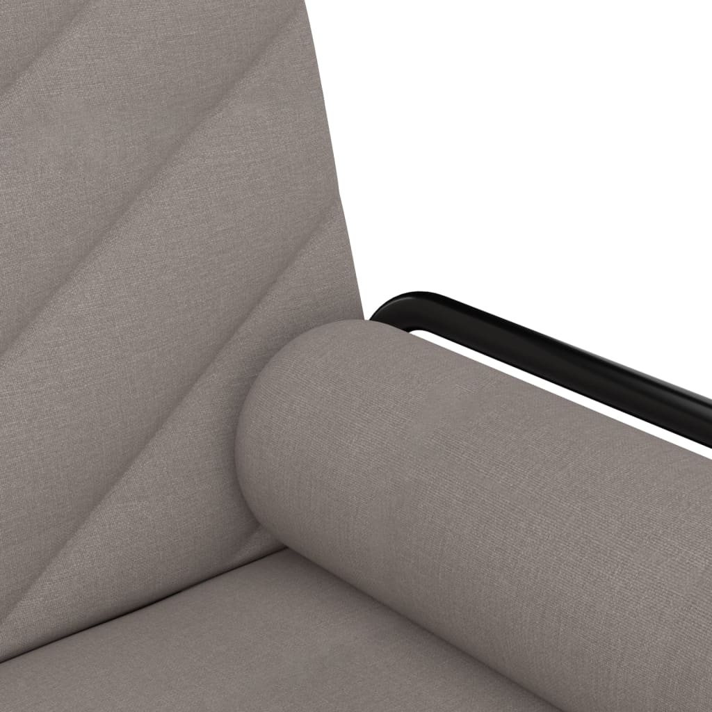 Sofa Bed with Armrests Taupe Fabric