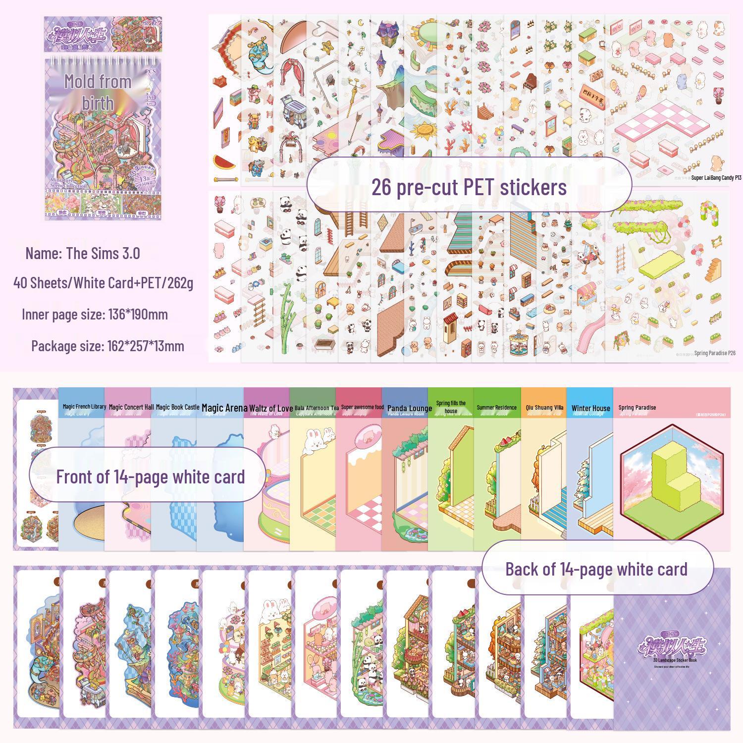 Yuezhen Wenchuang The Sims 3D Cartoon Stickers: Children s Stereoscopic Scenery Sticker Book