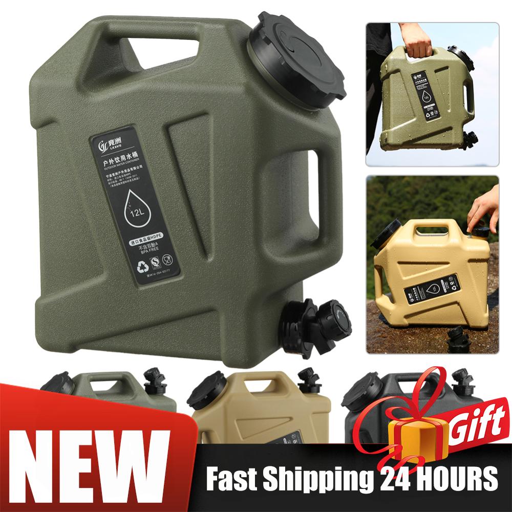 Outdoor Water Bucket 12L Camping Water Container Large Capacity Portable Water Bag No Leakage Camping Water Storage Tank