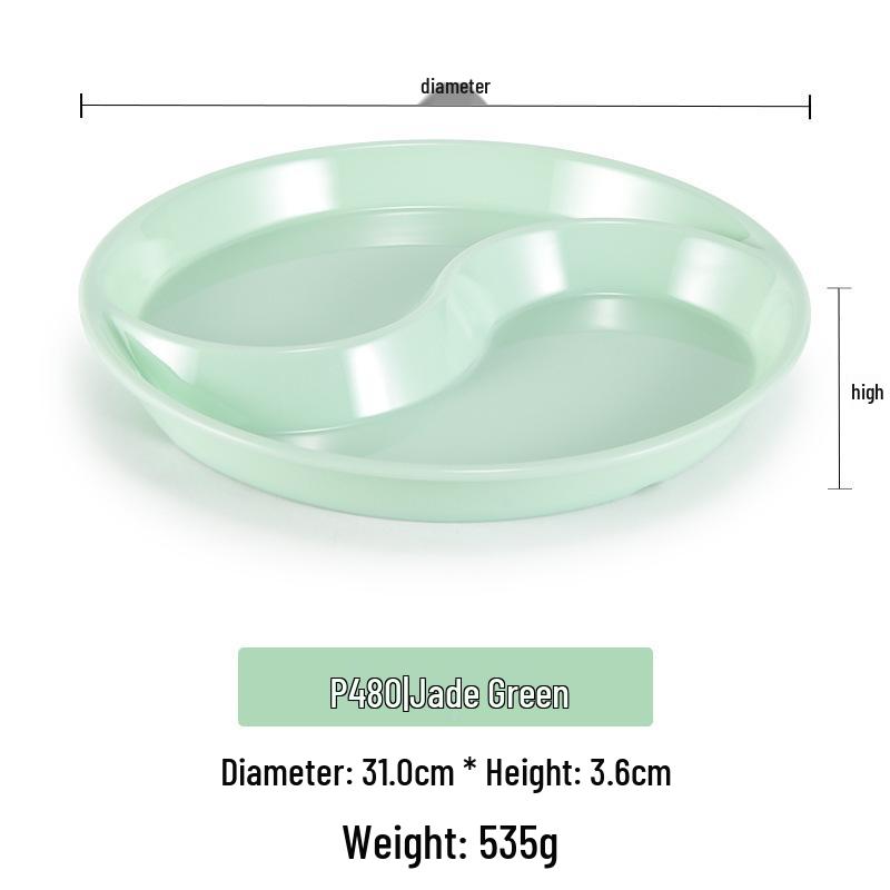 Tai Chi Double Compartment Melamine Plate - Meal Separator Mandarin Duck Design