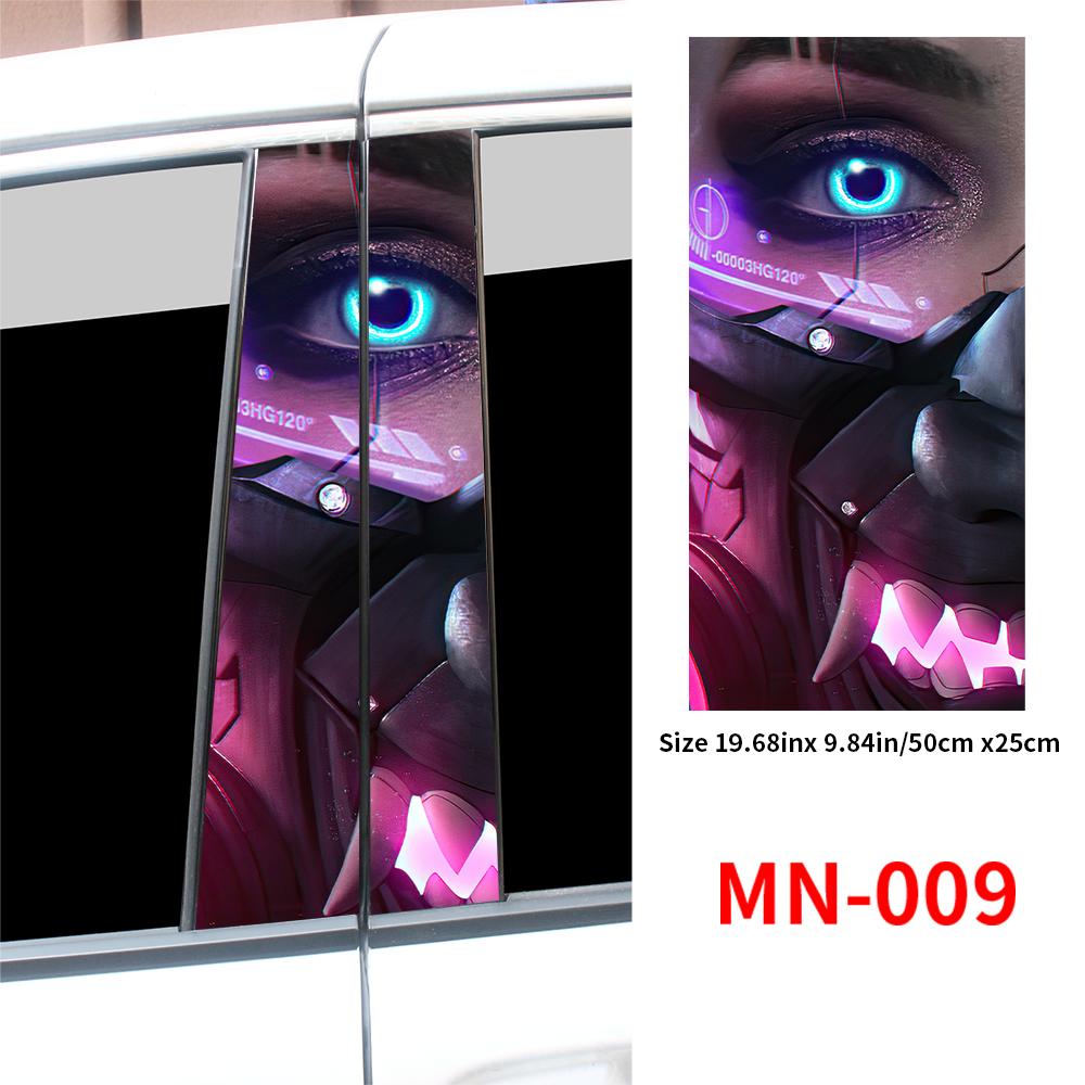 Cyberpunk Beauty Car Stickers Car B-pillar Vinyl Decals Waterproof Auto Center Pillar Sticker Cover Scratches Vehicle Decor