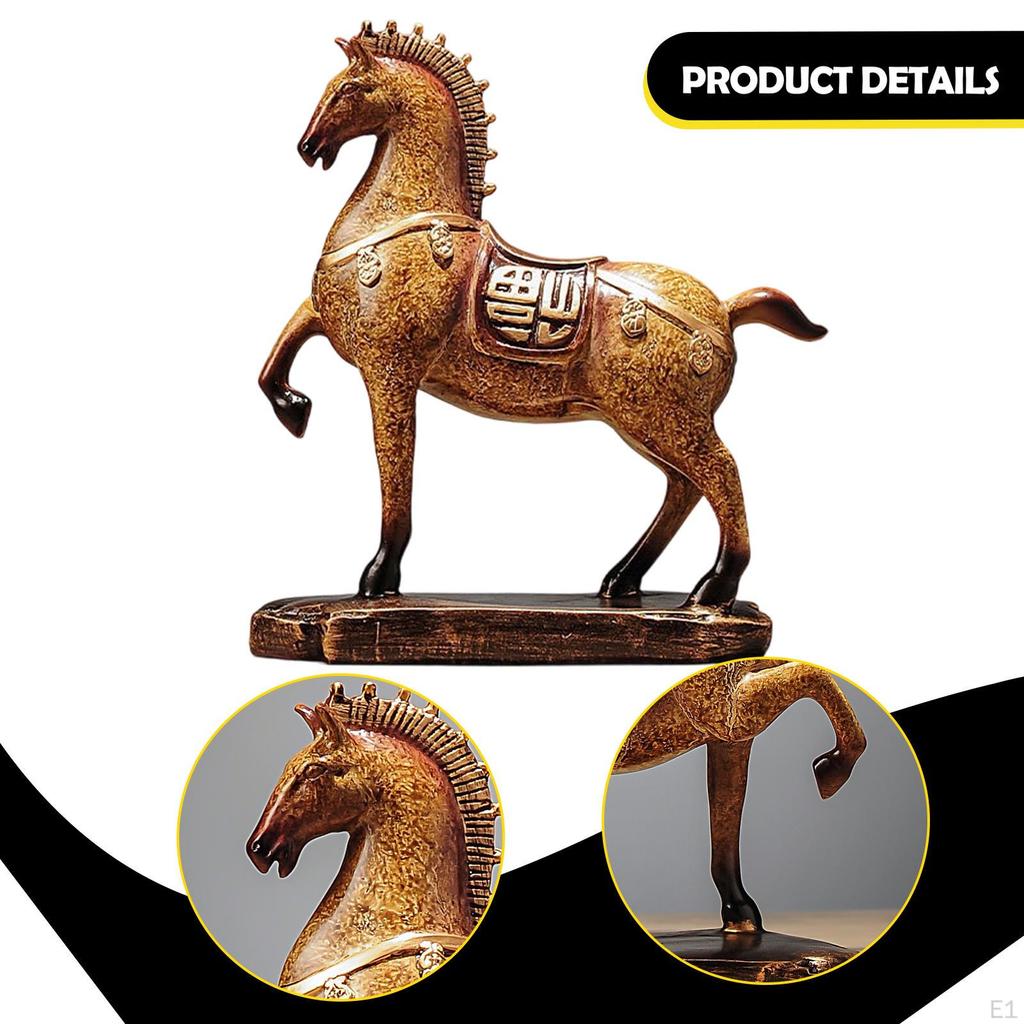 Horse Statue Figurine Decorative Piece Table Decoration Tabletop Ornament Animal Sculpture for