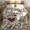 Knee Blanket Throw Blankets for Winter Microfiber Oversized Baby Lightweight Fleece Bed Decoration S-harings-graffiti-keiths