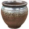 Handmade Large Coarse Pottery Succulent Flower Pot – Round Purple Sand Ceramic Planter