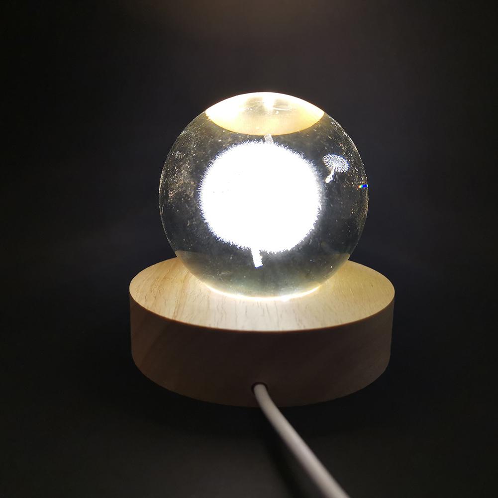 Runder USB Holz Lichtsockel Massivholz Gummi Holz LED Licht Ausstellungsständer Lampenhalter Lampensockel Kunst Ornament Lichtsockel