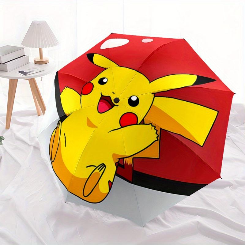 

1pc Cartoon Pikachu Pokémon Cartoon Umbrella, Portable 3-Fold Compact Umbrella, Suitable for Camping, Hiking and Travel, Ideal Easter Birthd