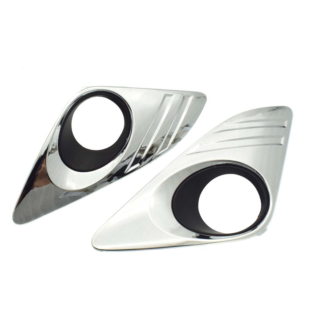 For Toyota Camry 2.5L 2012 2013 2014 Chrome Fog Light Lamp Cover Trim Bezel Holes Front Left Right LH RH Left Passenger Side