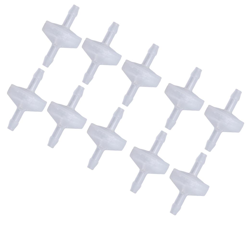 10PCS Barb Check Valve PP Plastic Ozone Resistant Diaphragm Single Way Water Stop Valve 3mm Translucent