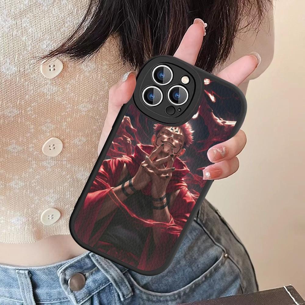 Jujutsu Kaisen Ryomen Sukuna Phone Case Hard Leather For IPhone 16 15 14 13 12 Mini 11 14 Pro Max Xs X Xr 7 8 Plus Fundas