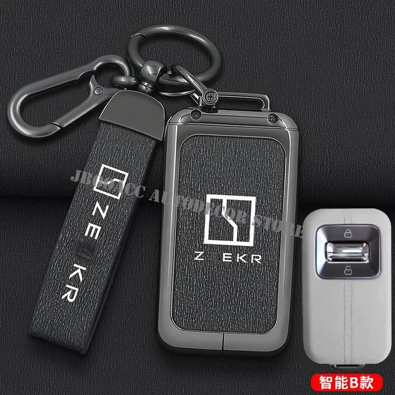 Car Key Fob Cover For Geely Zeekr 9X Max Ultra 001 Car Remote Protective Case Shell Keychain Bag With Ring Interior Accessories
