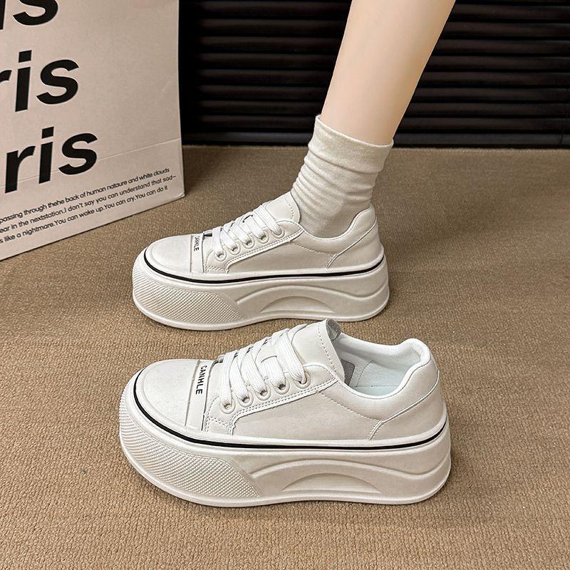 Thick-soled Big-headed Shoes for Women's 2026 Autumn New Height-increasing Muffin Casual Sports Single Shoes