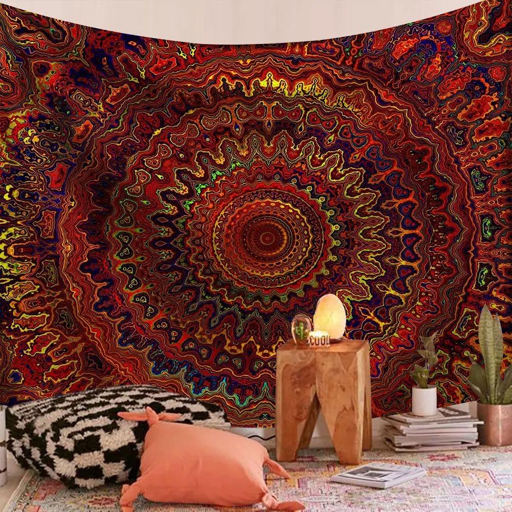 Mandala Tapestry Indian Bohemian Psychedelic Background Cloth Home Decoration Room Living Room Wall Hanging Cloth