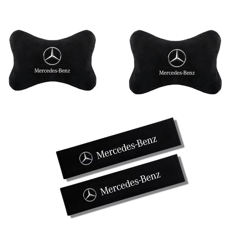 Soft Car Seat Belt Shoulder Pads Safety Headrest Neck Pillow Suit For Mercedes Benz A B C E S Class CLA CLS SLK GLA GLC GLB GLK