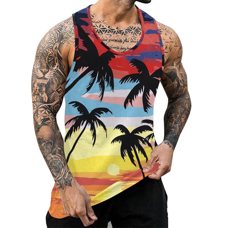 Tropical Palm Tree 3D Print Tank Top Men Women Tank