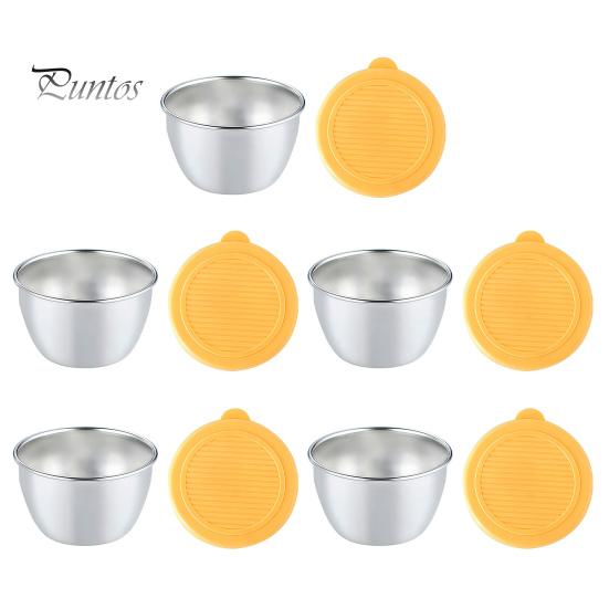 Reusable Dressing Containers for Work Stainless Steel Sauce Cup with Silicone Lid, Small Easy Clean Kids Condiment Container, Dipping Bowl Travel And