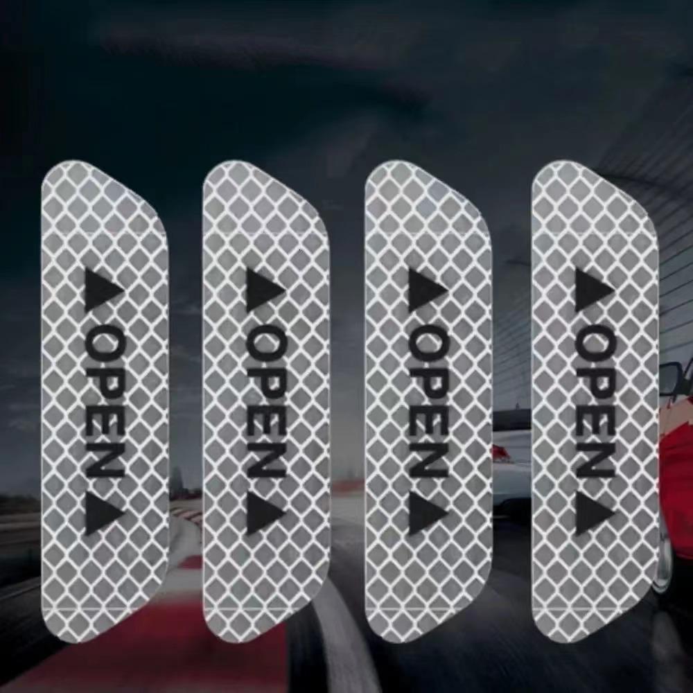 

4 шт. Универсальные светоотражающие полосы для открывания дверей автомобиля, предупреждающие наклейки, знак безопасности, предупреждающий светоотражатель для экстерьера и интерьера автомобиля белый