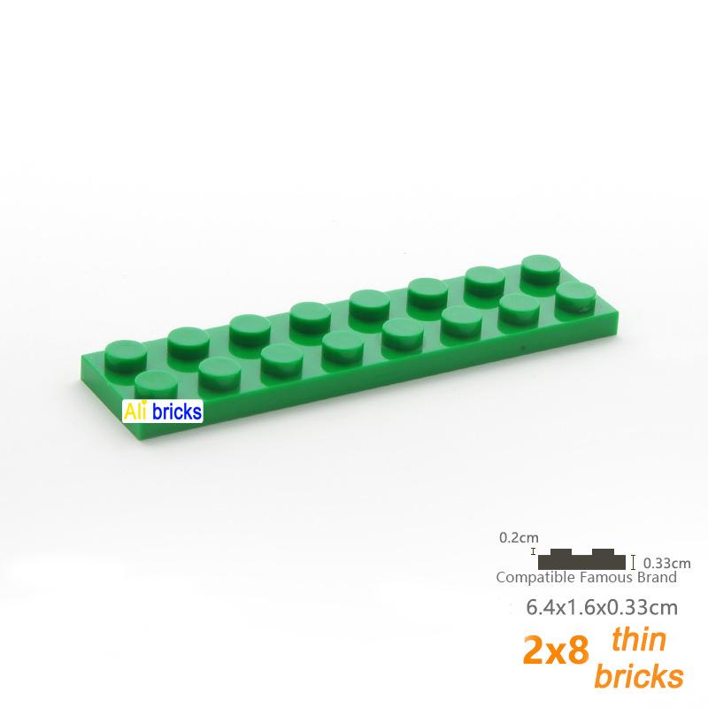 80pcs Bulk Building Blocks Thin Figures Bricks 2x8 Dots 13Color Educational Creative Size Compatible With 3034 Toys for Children