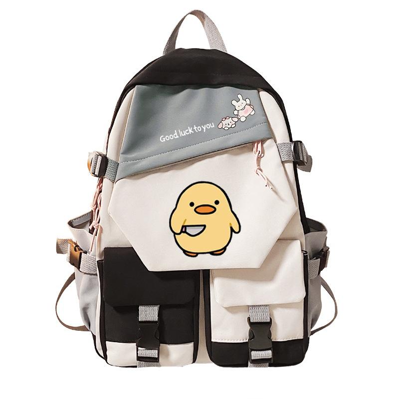 Goose Personalized Printing Korean Version Of Student Schoolbag Campus Color Matching Versatile Casual Backpack Trend