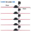 5pcs10A 20A 30A 50A Fuse Power Socket Waterproof Mini Small Medium Auto Fuse Holder 16/14/12/10AWG Car Blade Fuse Wire Cable Fuse Holders1