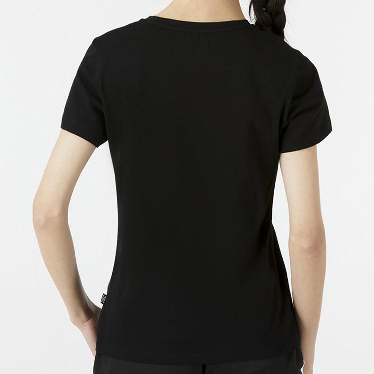Puma Logo Print American Vintage Running Sports Crew Neck Short Sleeve T-Shirt Women Tops Black 670947-01