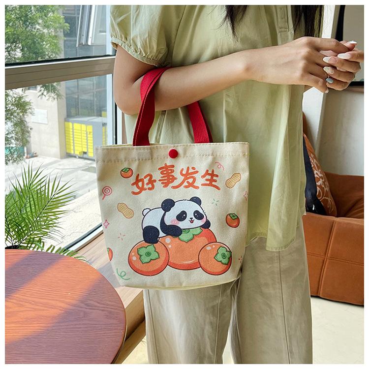 Cartoon Canvas Tote Bag for Kids, Birthday Party Favors Gift Pouch, Wedding Candy Bag, Festival Giveaway Handbag CLE