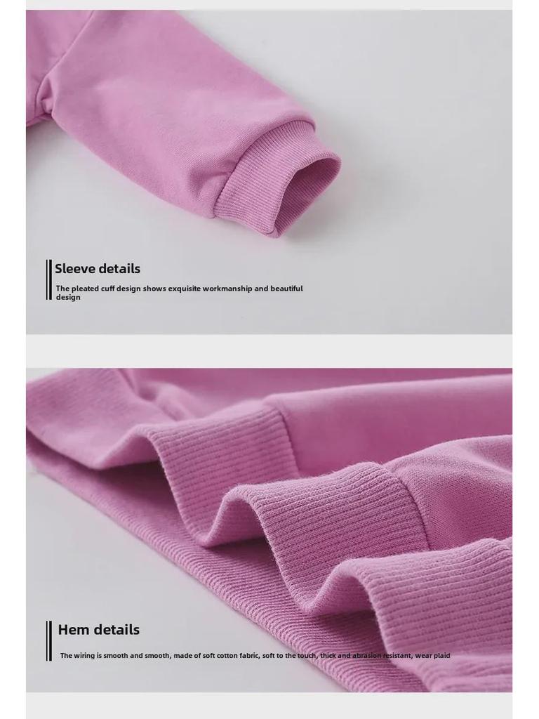 Malwee Girls' Round Neck Long-Sleeve Casual Sweatshirt - Autumn European & American Style