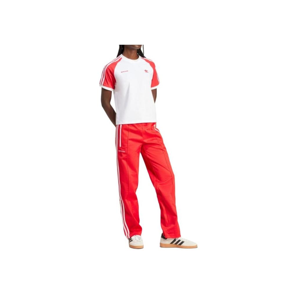 adidas Originals X Sporty & Rich Bequeme Mode Rundhals Kurzarm T-Shirt Damen T-Shirts Rot JI9274