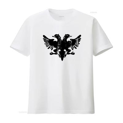 Albanian Eagle Funny Retro Albania Flag Cotton T Shirt Stylish Print for All Vintage Washed Slightly Designer Clothes Unisex