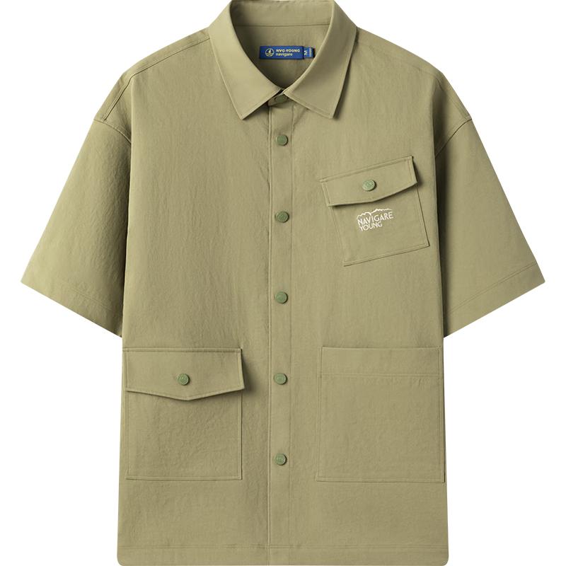 NVG·YOUNG Men's Fashion Short Sleeve Work Shirt