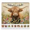 2026 Highland Cattle Kalender Rolig Highland Ko Väggkalender Tjockt Papper Månadsplanerare Hemma Väggdekorationer Nyårspresenter