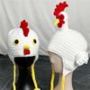 Festival Turkey Hat Knitted Beanies with 3D Chick Warm Cotton Hat Cartoon Headwear for Parents Kids Thanksgiving Hat