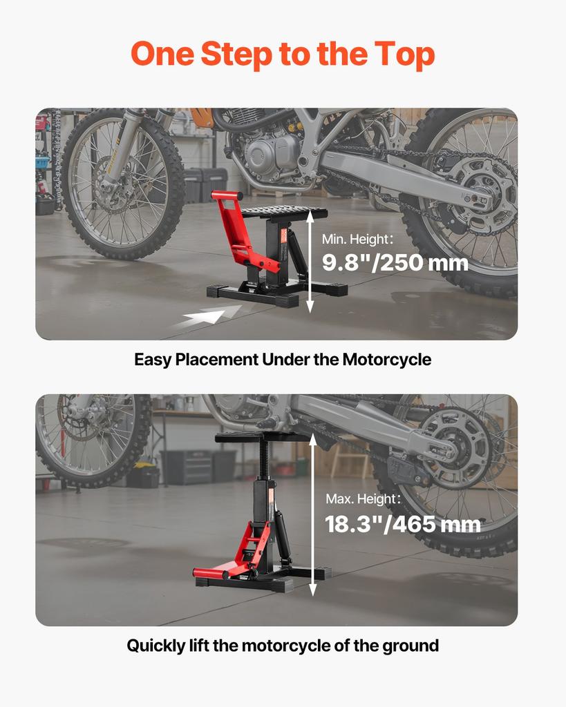 VEVOR Dirt Bike Lift Stand, Motorcycle Jack Lift Stand 1200lbs Capacity and Hydraulic Lift Operation