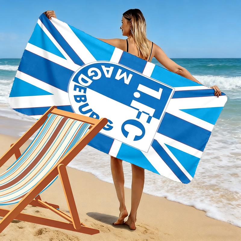 1. FC Magdeburg Print Beach Towel, Large Soft Quick Dry Towel for Beach Camping Swimming