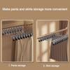 5pcs New Retractable Metal Trouser Rack Windproof with Adjustable Clips Pants Drying Hangers Non-Slip Closet Storage Racks