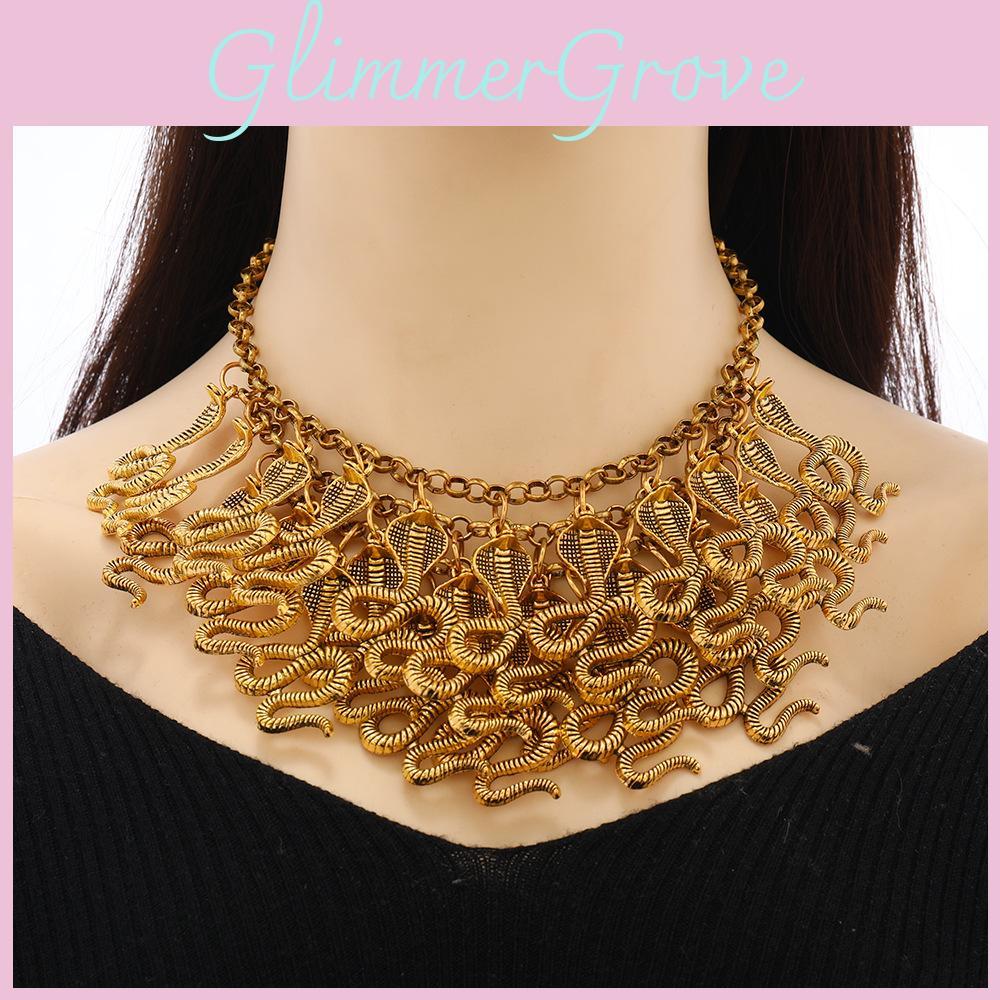 Snake Vintage Alloy Pendant Chain For Unisex Fashionistas Retro Geometric Style