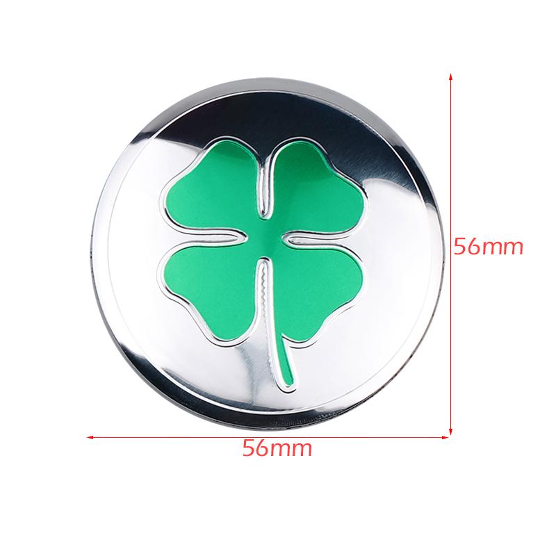 56MM Car Four Leaf Clover Badge Wheel Center Cover Sticker Hub Cap Decoration for Alfa Romeo Sportiva Giulia Stelvio Giulietta WZACF1