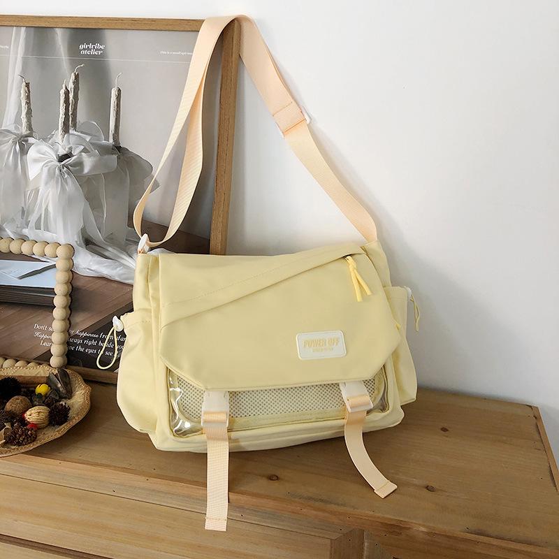 Japanese Two-dimensional Girl Millet Pain Bag Student Large-capacity Transparent Messenger Bag Simple Solid Color Shoulder Messenger Bag