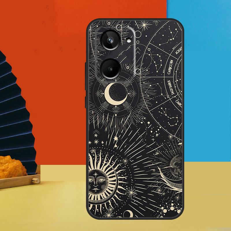 

Чехол для Realme C75 C71 C55 C53 C67 C61 C33 C63 C51 10 11 12 13 14 Pro Plus C65 GT7 15 Pro с изображением Солнца, Луны, Облаков, Астрологический Realme C31