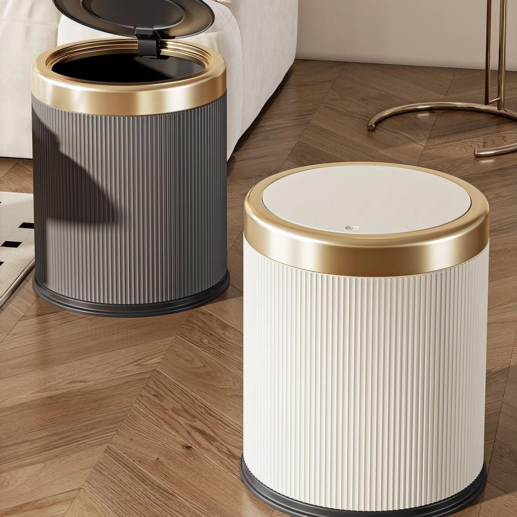 Stylish Motions Sensor Trash Can Beige Clean And Tidy Sensor Can Touchless Lid Enjoy 13 Goodbye To Manual Easy