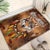 1PC Custom Name Wolf Spirit Dreamcatcher Theme Floor Mat Ideal for Living Room, Game Rooms, Office, Bedroom,Floor Mat Playful Design