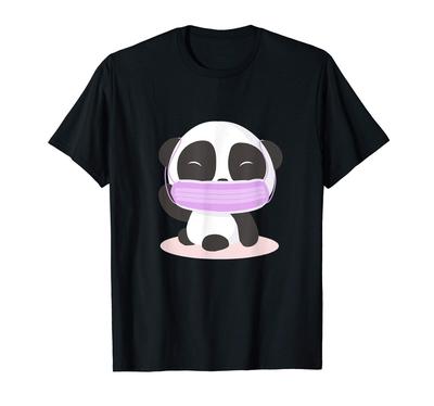 Cute Panda with Mouth Guard Gift for Animal Lovers T-shirt